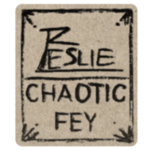 Leslie Rubow / Chaotic Fey Logo. It looks like a sticker.